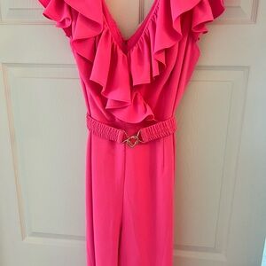 Lily Pulitzer Pink Ruffled Jumpsuit